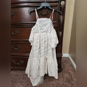 Joyfolie girls cold shoulder dress - cream